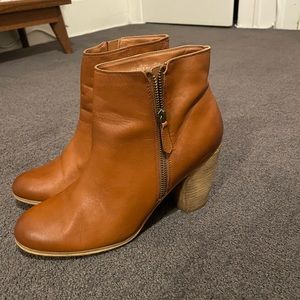 BP Cognac Leather Ankle Booties from Nordstrom (size 11, fits like size 10)